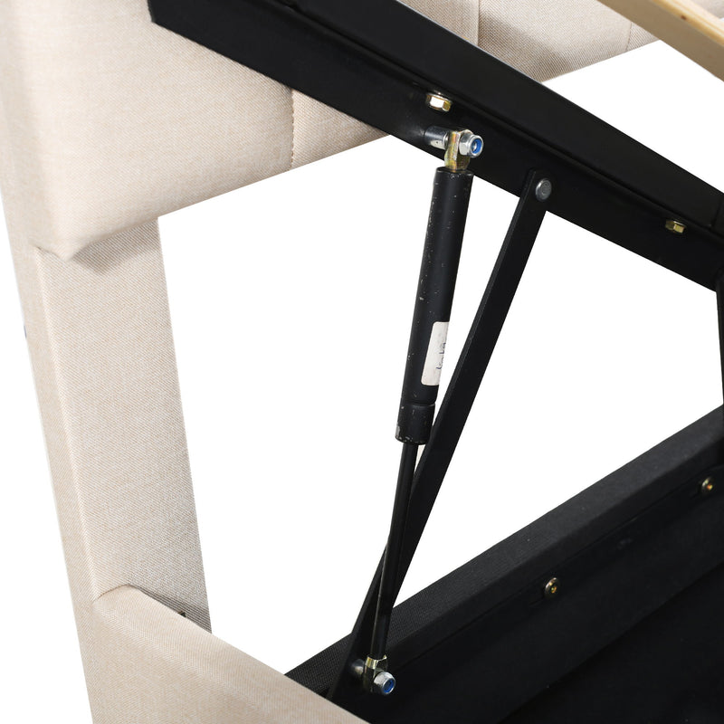 Upholstered Platform Bed With A Hydraulic Storage System