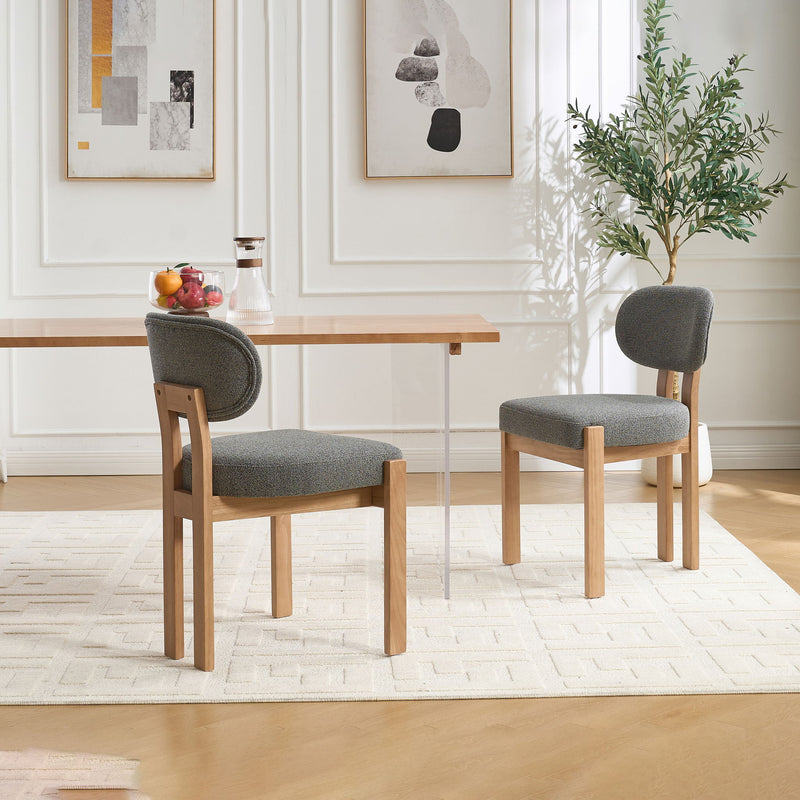 Dining Chairs With Ergonomic Backrest And Adjustable Feet (Set of 2)