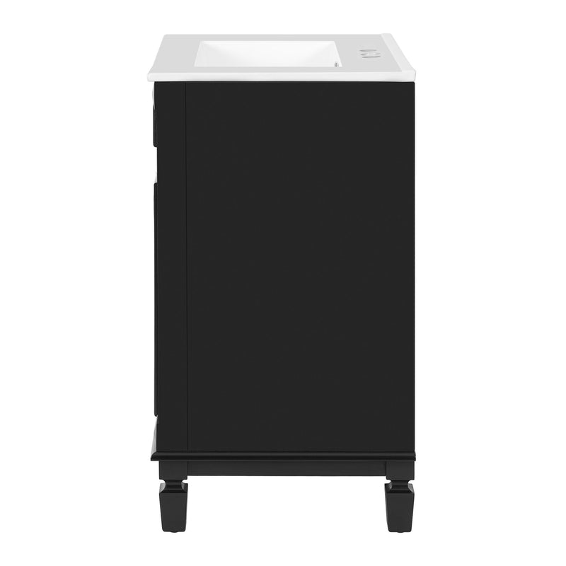 Bathroom Vanity With Sink, Compact Cabinet & 2 Drawers And Adjustable Shelf