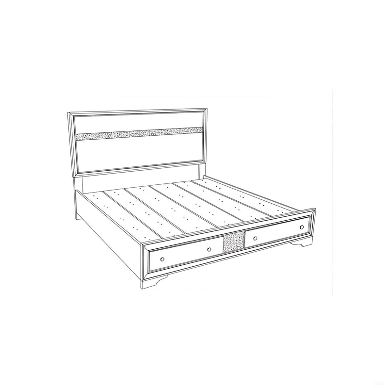 Madrid - Queen Bed With Storage Drawers And Nickel Handles - Black