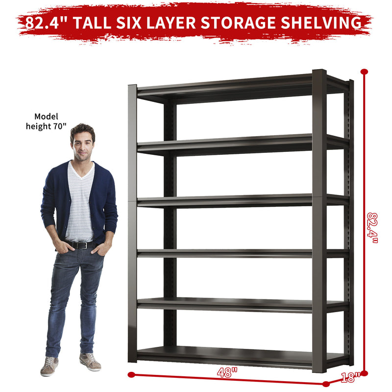 Industrial Heavy Duty Metal Garage Shelving Unit, Adjustable Storage Rack