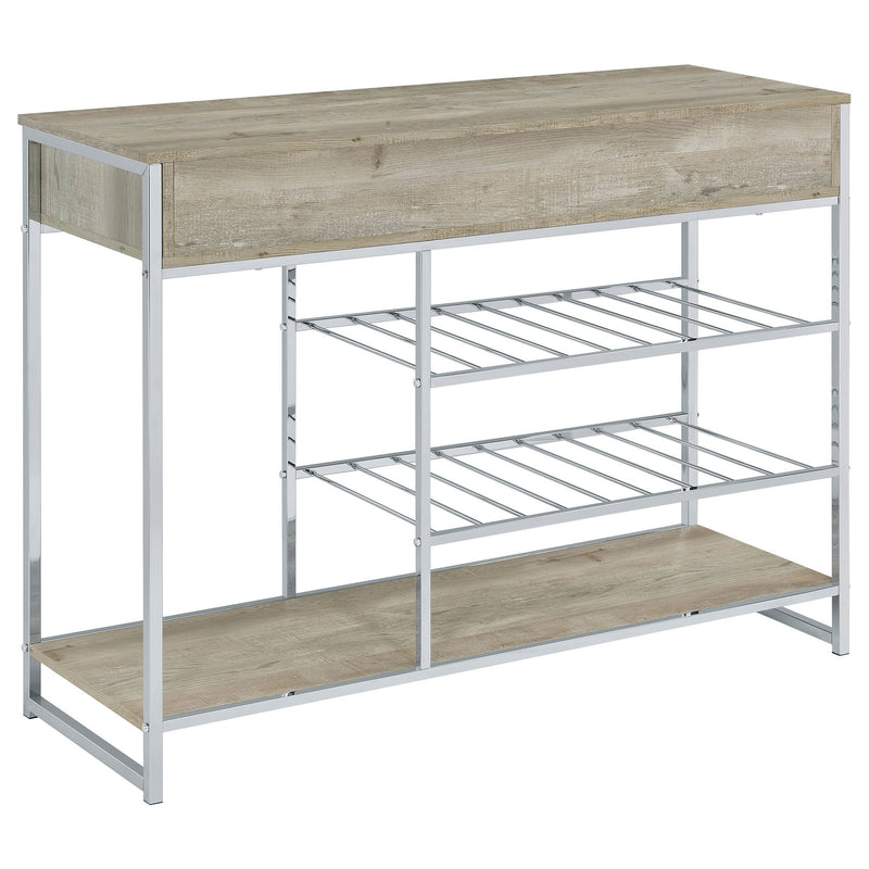 Ethel - 2 Drawer Home Bar Storage With Wine Rack - Oak
