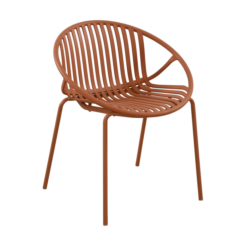 Stackable Outdoor Chairs With Breathable Plastic Backrest (Set of 2)