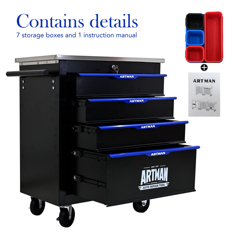 Drawer Multifunctional Tool Cart With Wheels