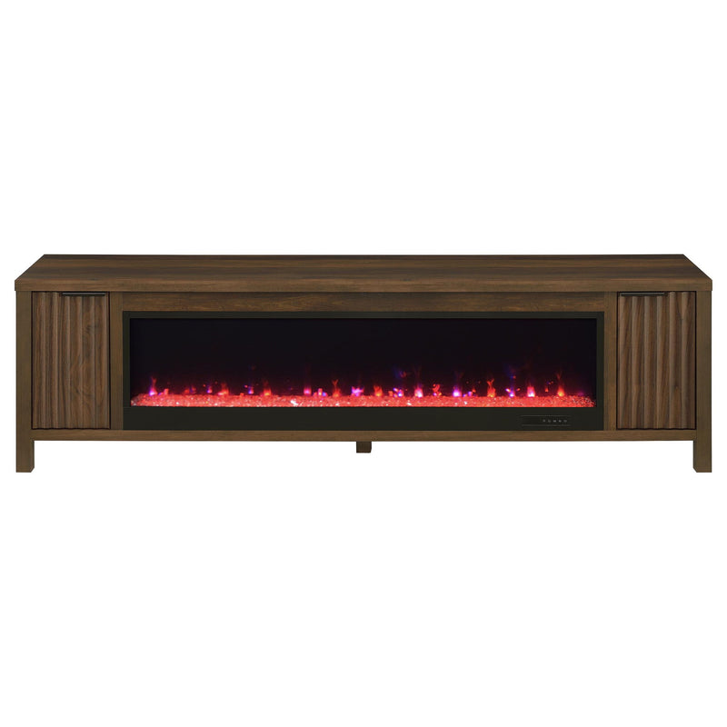 Alamitos - Electric Fireplace TV Stand With Flame Visualizer - Pine Wood
