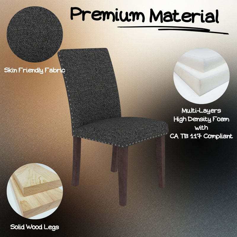 Upholstered Dining Chair With High Back Design (Set of 2)