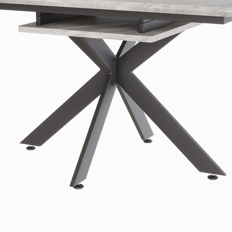 Modern Extendable Dining Table Set For 6 - 8 - Black / Gray