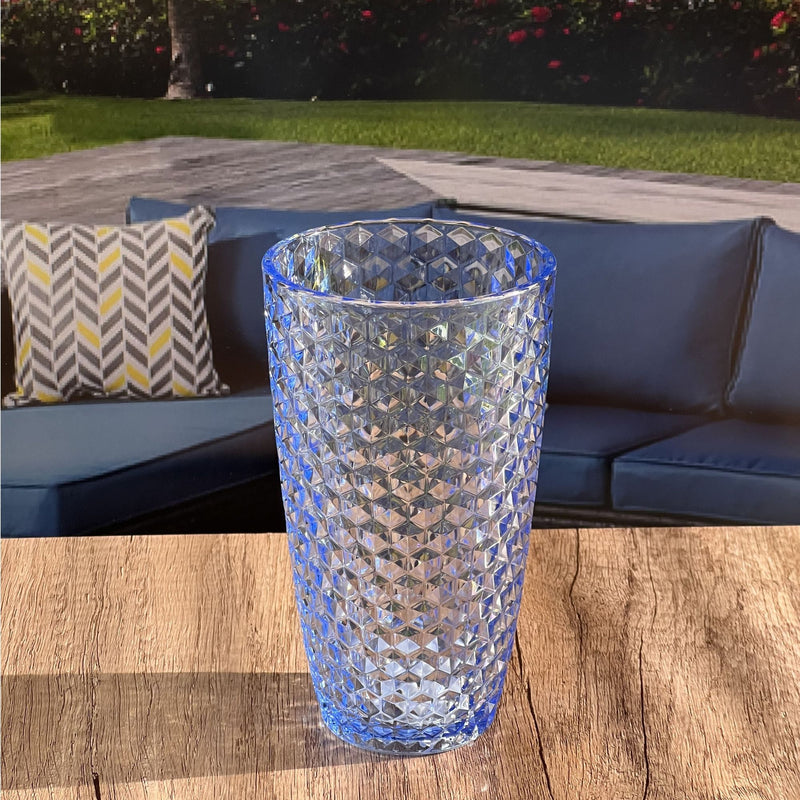 Leading Ware Diamond Cut Acrylic Drinking Glasses (Set of 4)