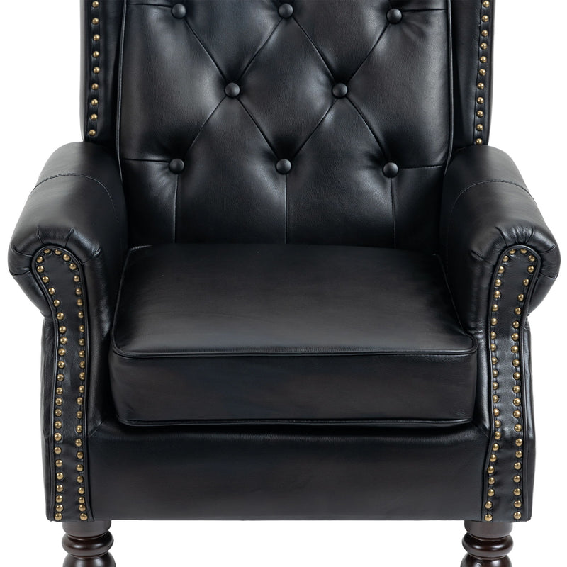 Modern Accent Armchair With Sturdy Wood Legs