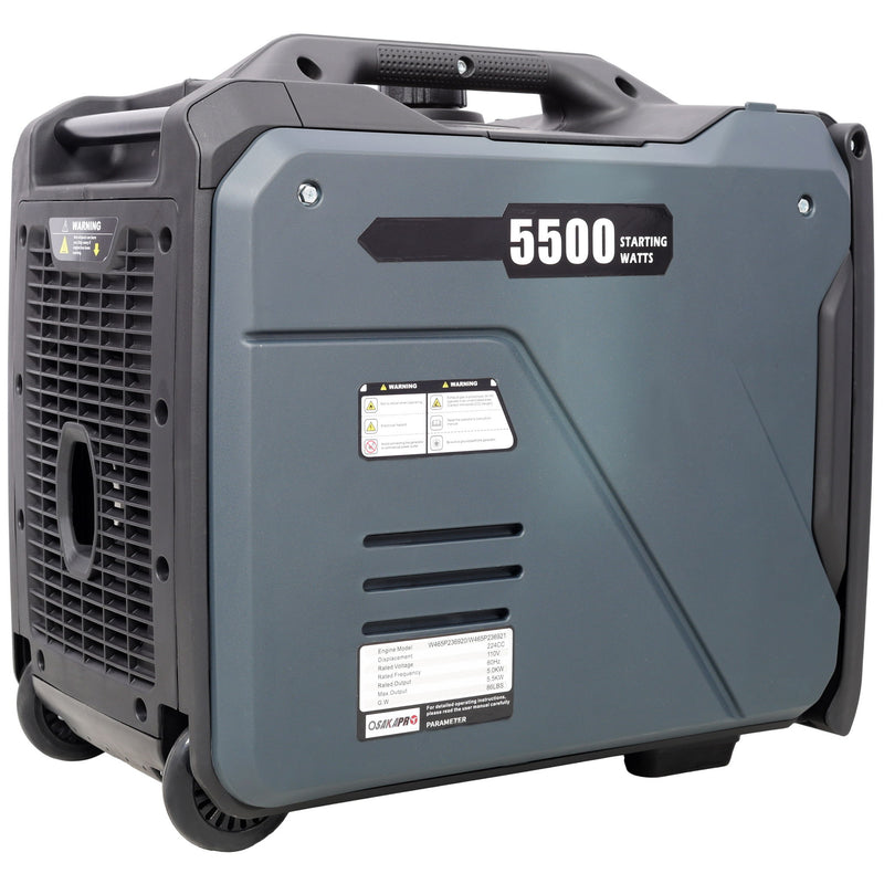 Super Quiet Inverter Generator 5.5Kw Portable Dual Fuel Electric & Remote Start Aluminium