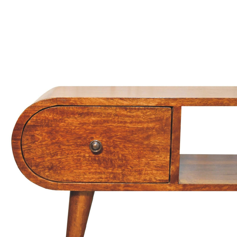 Solid Wood Circular TV Unit