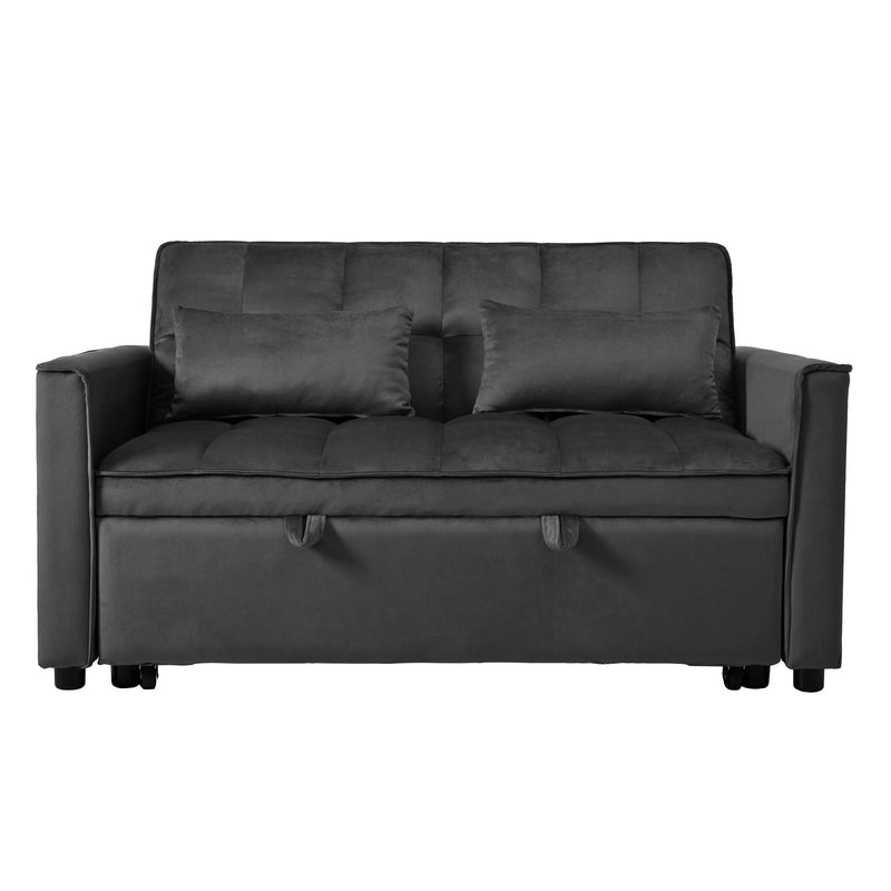 3 In 1 Pull Out Couch Convertible Sofa Bed With Reclining Backrest