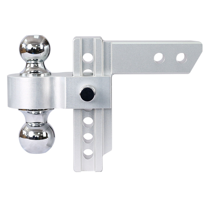Alu - Adjustable Trailer Drop Hitch With 2" Receiver, 6" Adjustment - Silver