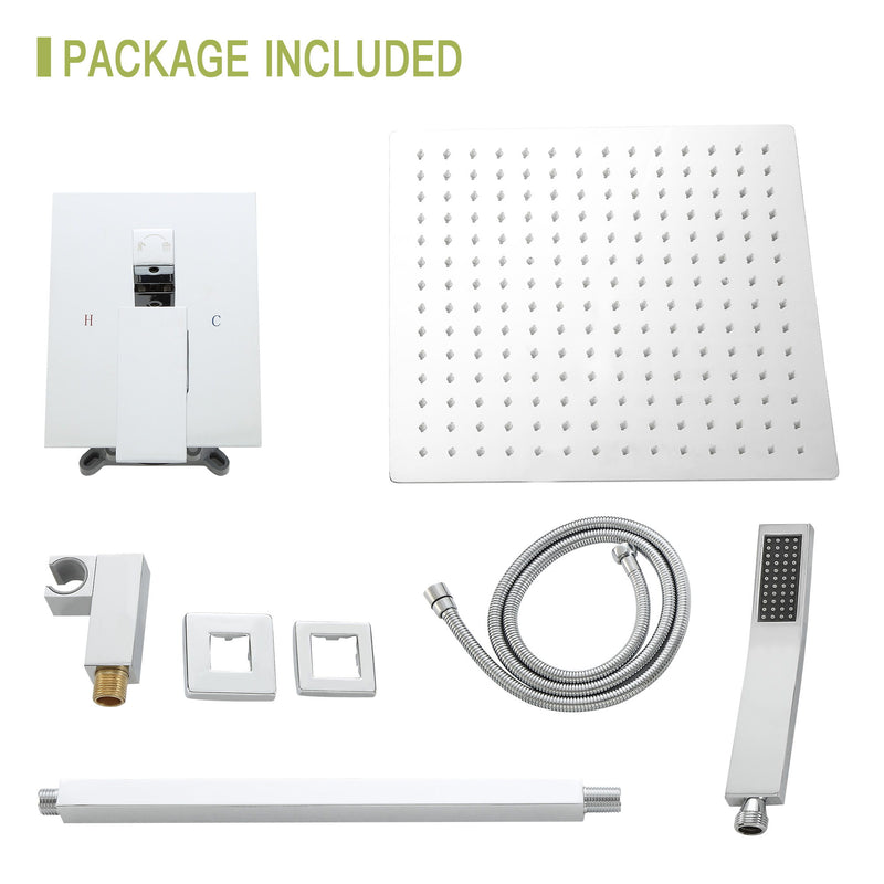 Dual Shower Head System With Ceiling Mount And Rough In Valve