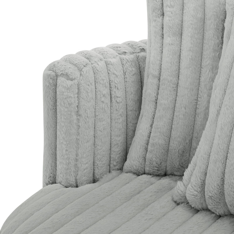 Mindy - Oversized Swivel Barrel Chair - Gray