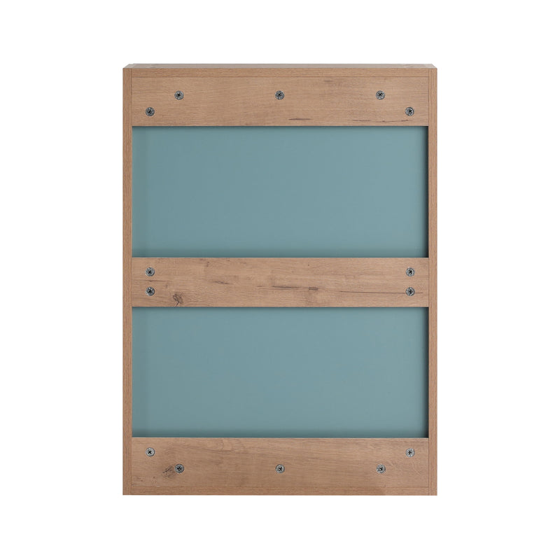 20" Wall Mounted Bathroom Mirror Cabinet With Adjustable Shelves Storage Cabinet - Imitative Oak