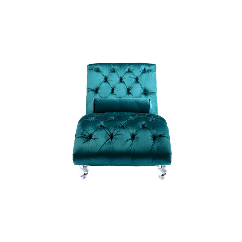 Chaise Lounge Indoor, Button Tufted Upholstered Chaise Lounge Chair With Pillow
