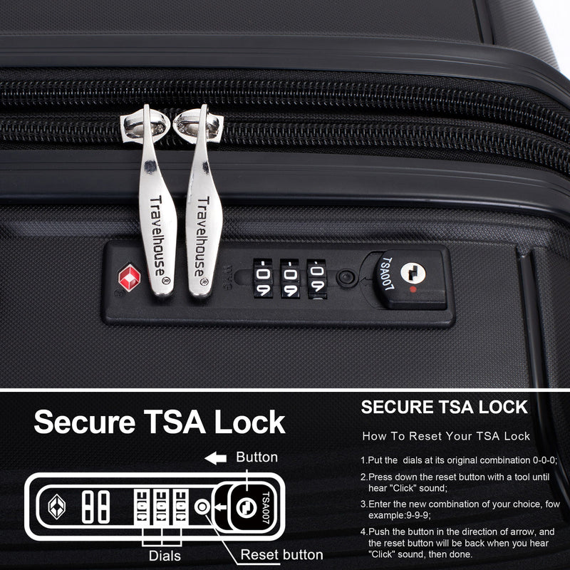 Expandable Hardshell Suitcase Double Spinner Wheels Luggage Sets