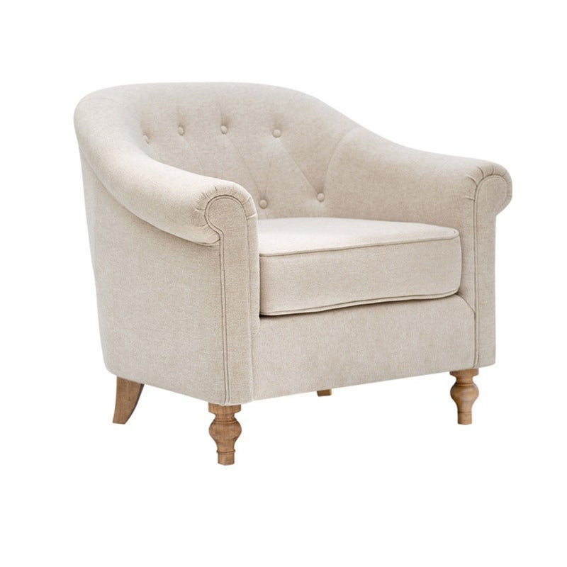 Fayette - Tufted Accent Arm Chair - Cream