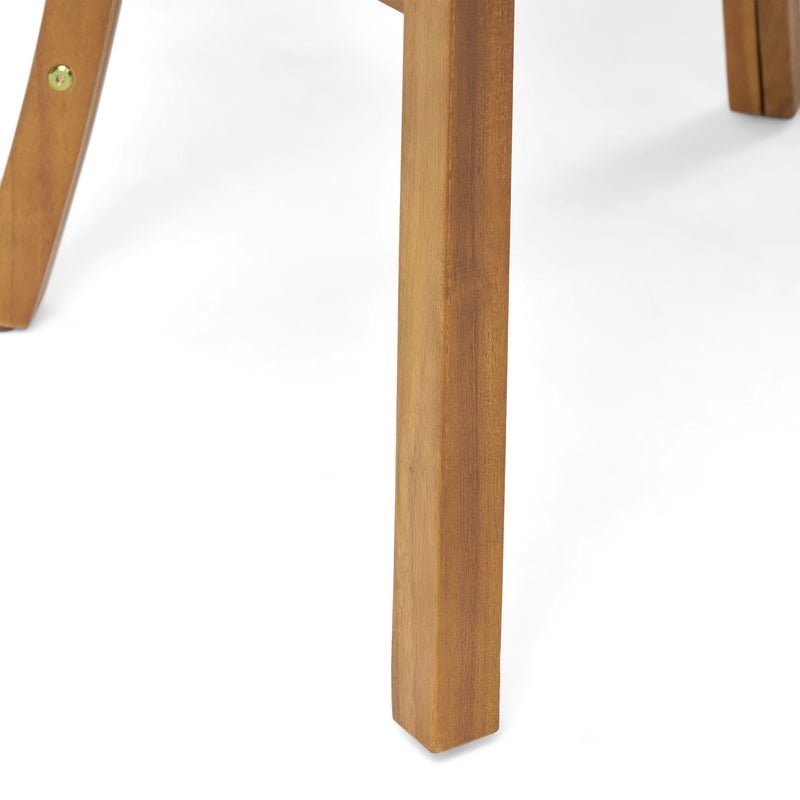 Outdoor Wooden Dining Chairs With Cushions (Set of 2)