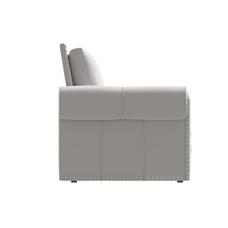 Pull Out Sofa Bed 3 In 1 Convertible Sleeper Sofa With Nailhead Trim & Rolled Arm, Multi Functional