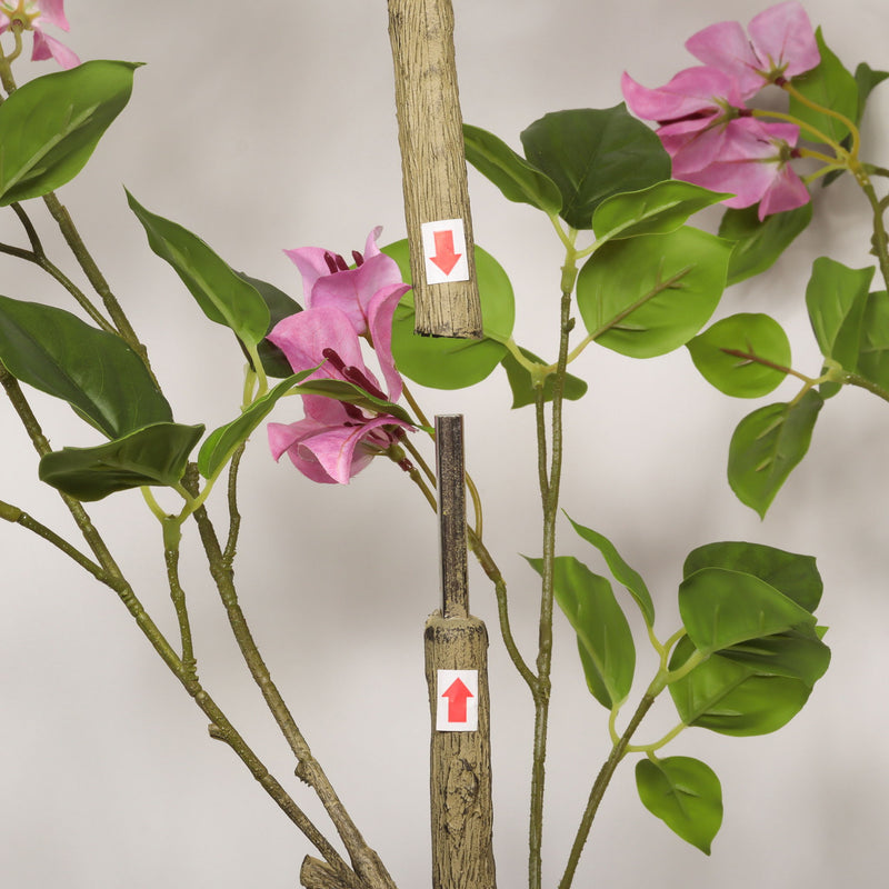 Artificial Bougainvillea Tree, Realistic Faux Plant In Pot, Indoor Decor For Home - Baby Pink / Green Leaf