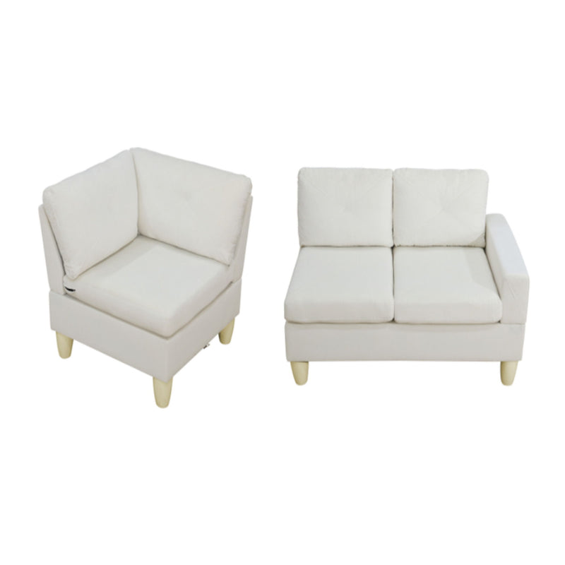 Modular L - Shaped Sectional Sofa 6 Seater 4 Piece Couch With Chaise