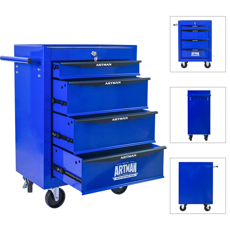 Rolling Metal Tool Chest With Drawers, Steel Storage Cabinet With Ball Bearing Slides