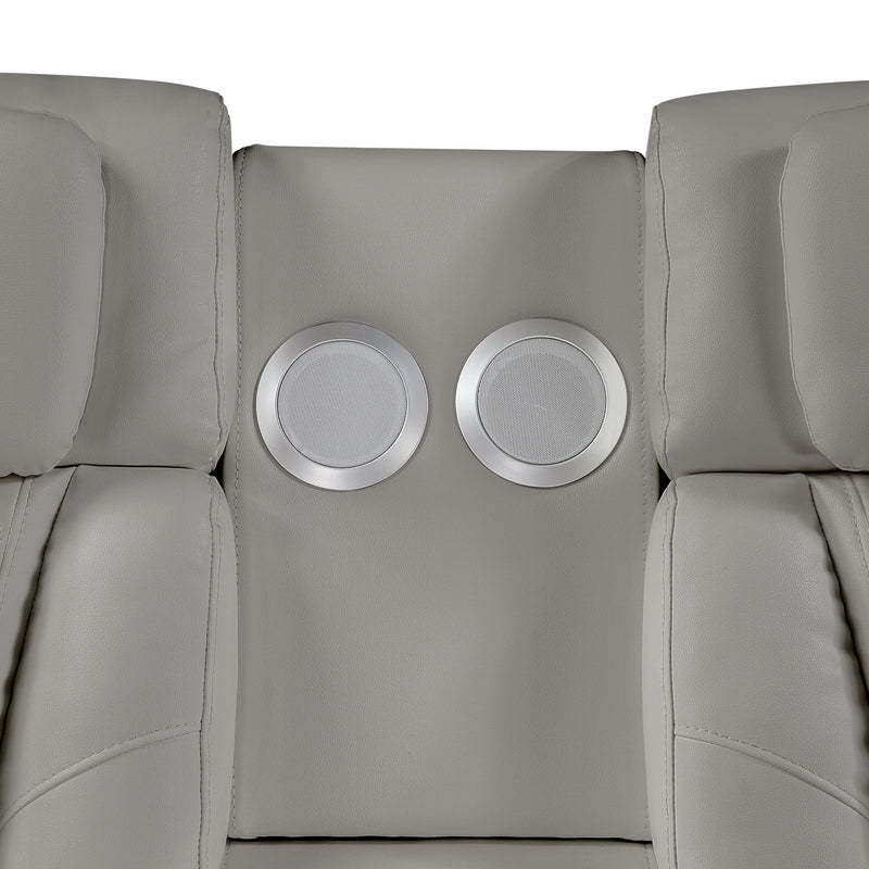 Electra - Power Reclining Loveseat With Power Headrests, Console, Speakers, Massage, LED Lighting And USB Control
