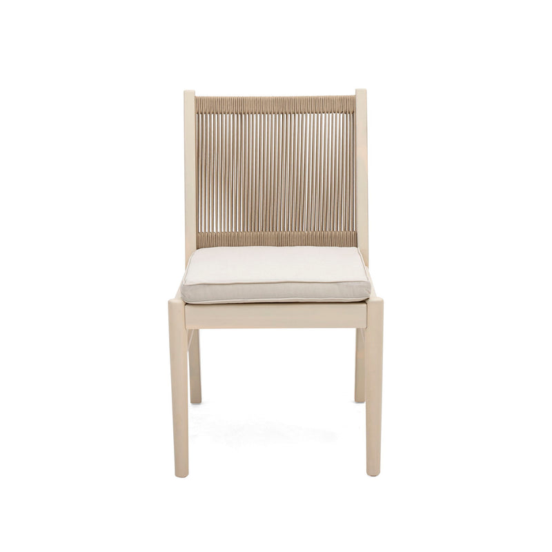 Cordoba - Dining Chair (Set of 2) With Acacia Wood Frame And Water Repellent Fabric - Beige / Yellow