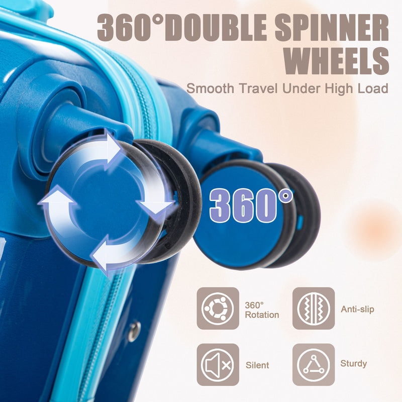 Luggage Set 14" / 20" With Combination Lock And Cosmetic Case
