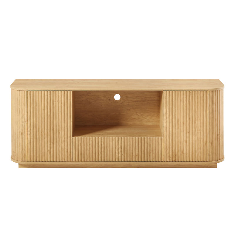 Modern Wavy TV Stand Rounded Sideboard With Storage Cabinet