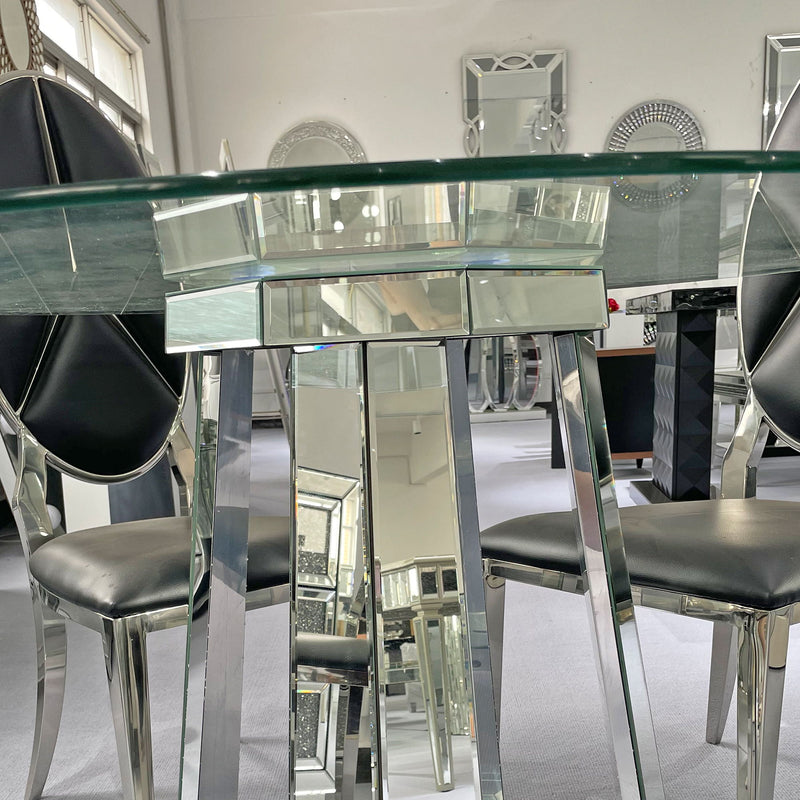 Round Dining Table For Kitchen - Silver