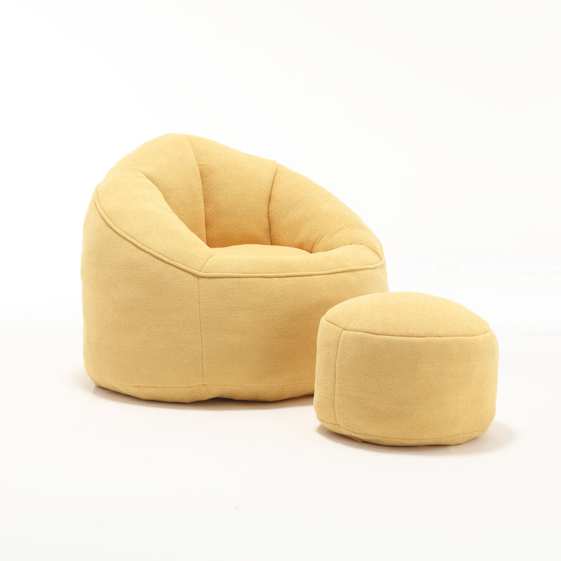 Bedding Bean Bag Sofa Chair High Pressure Foam With Footrest