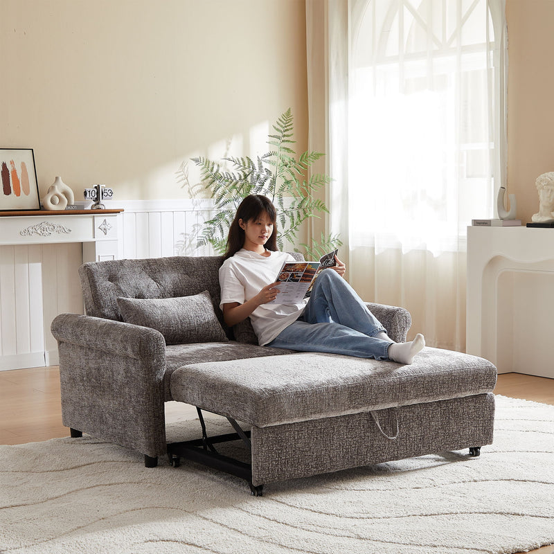 Loveseat Sofa Bed, Pull - Out Couch Sleeper & 2 Pillows