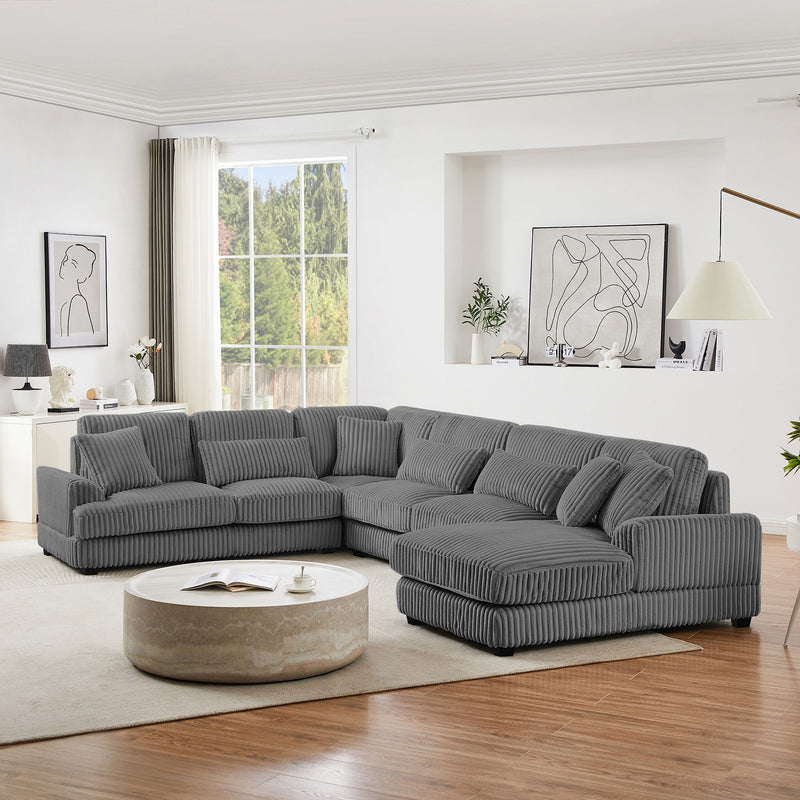 U - Sectional Sofa With Chaise Lounge, Oversized Living Room Couch