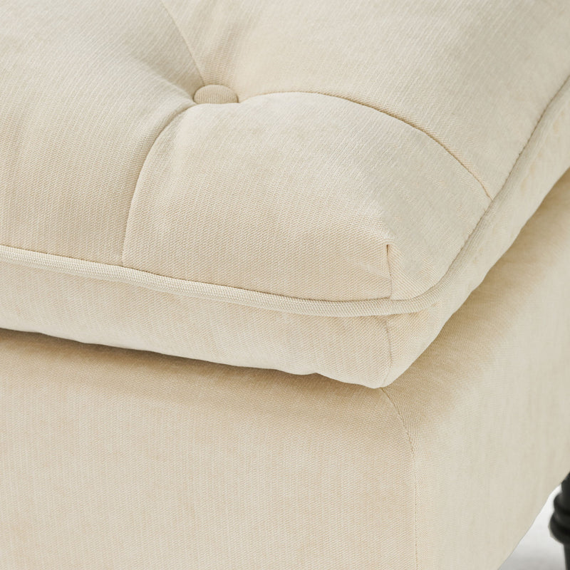 Lofton - Pillow Top Ottoman With Button Tufting - Cream