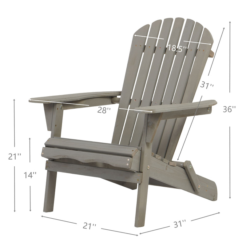Oversize Outdoor Folding Adirondack Chair, Patio Chair For Garden