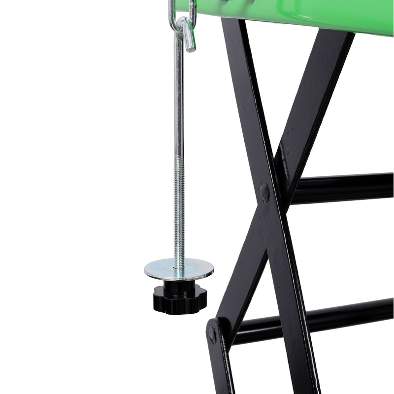 Hydraulic Motorcycle Scissor Jack Lift With Foot Step And Wheels For Dirt Bikes - Black / Green