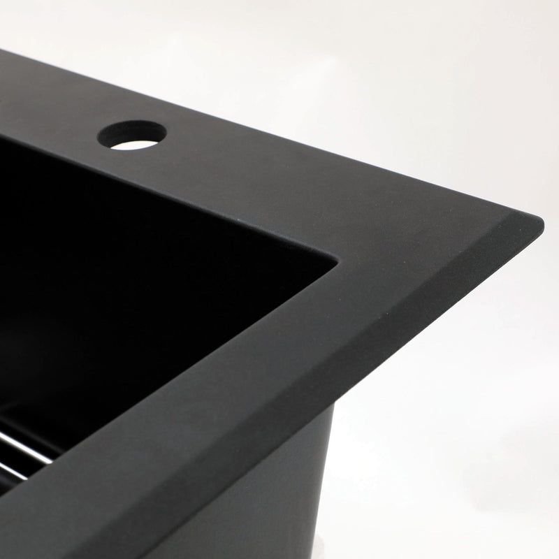 Quartz Kitchen Sink, Granite Composite, Drop In Sink With Durable Design