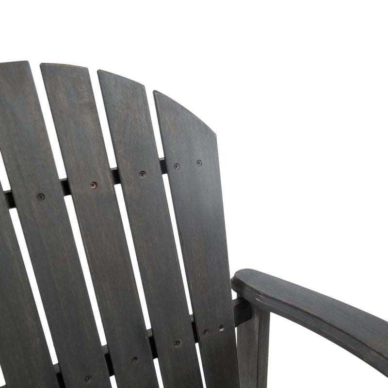 Outdoor Acacia Wood Adirondack Barstools (Set of 2)