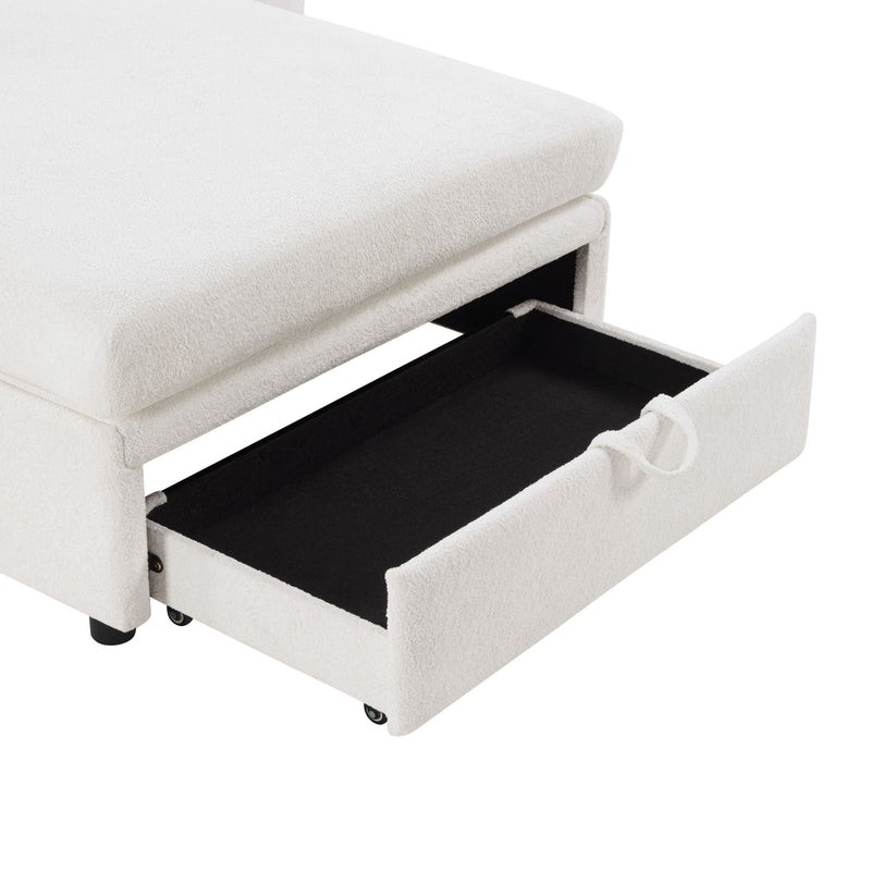 Modern Chaise Sofa With Hidden Storage For Living Room