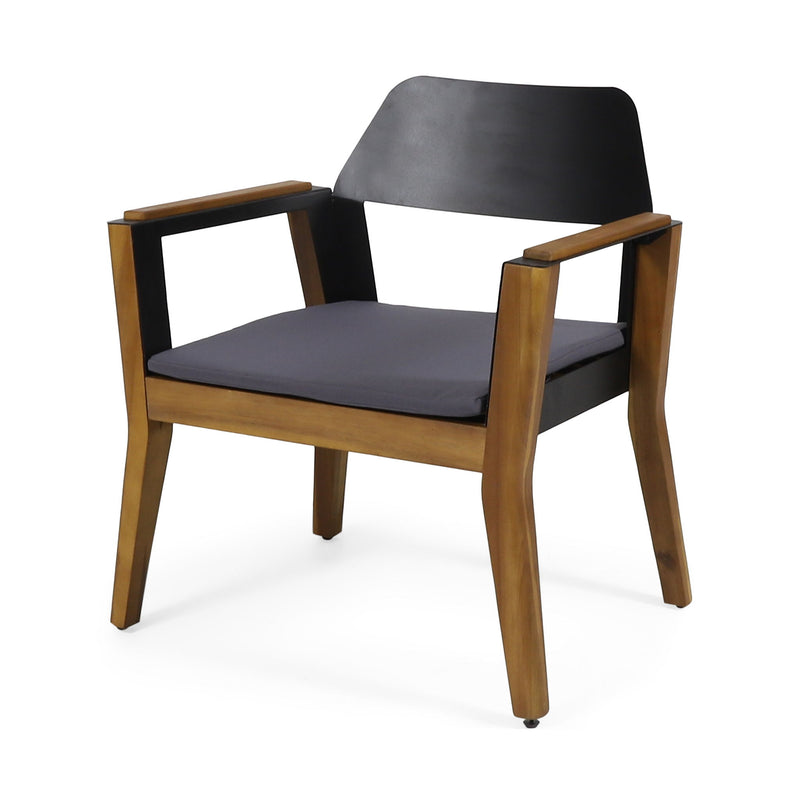 Soho - Transitional Style Outdoor Club Chair (Set of 2) With Cushions - Teak