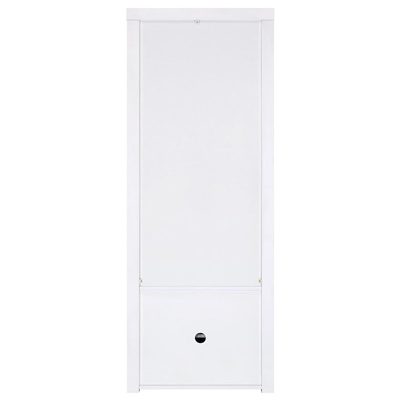 Lance - 3 Shelf Media Tower With Shelves And Hidden Cabinet - Gloss White