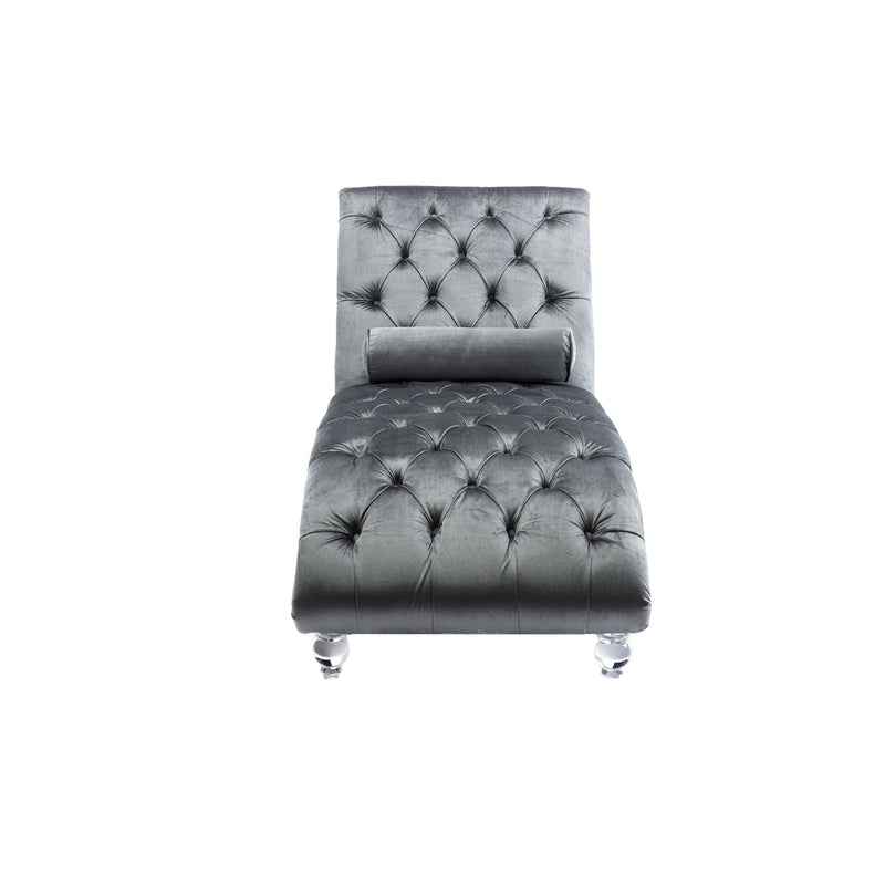 Chaise Lounge Indoor, Button Tufted Upholstered Chaise Lounge Chair With Pillow