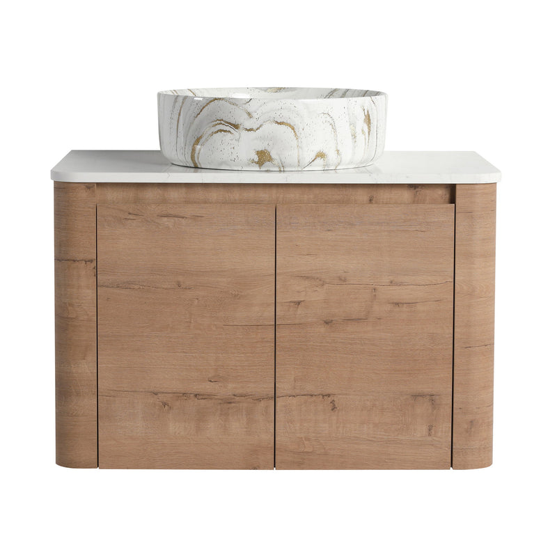 Wall Mounted Bathroom Vanity With Art Sink, 1 Soft Close Door