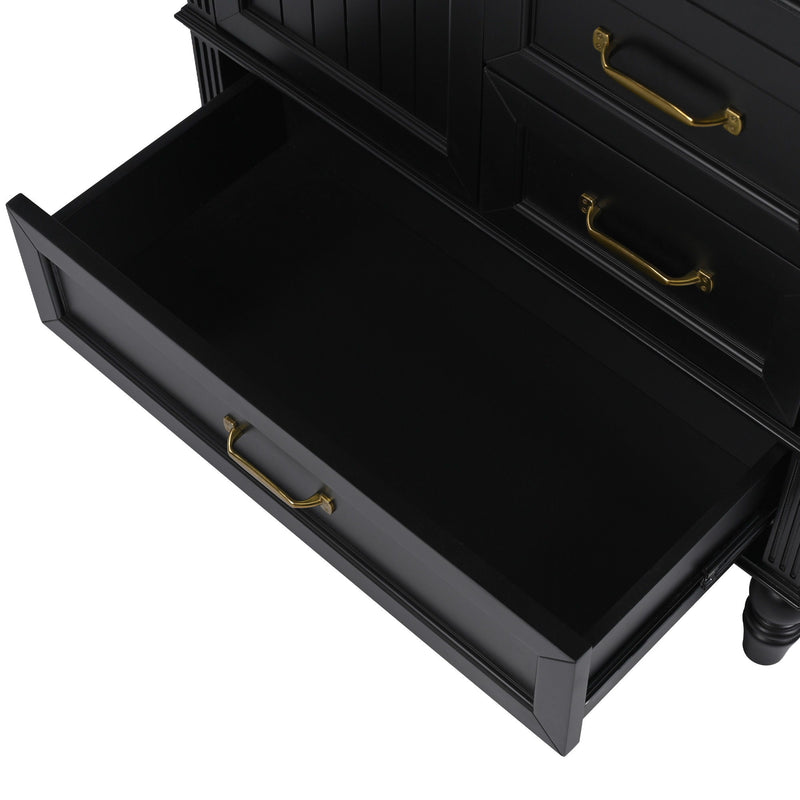 30" Bathroom Vanity With Sink, 3 Drawers, Adjustable Feet