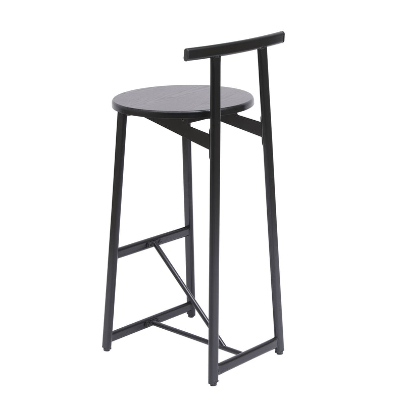 Modern Bar Stools With Backrest For Kitchen (Set of 3)