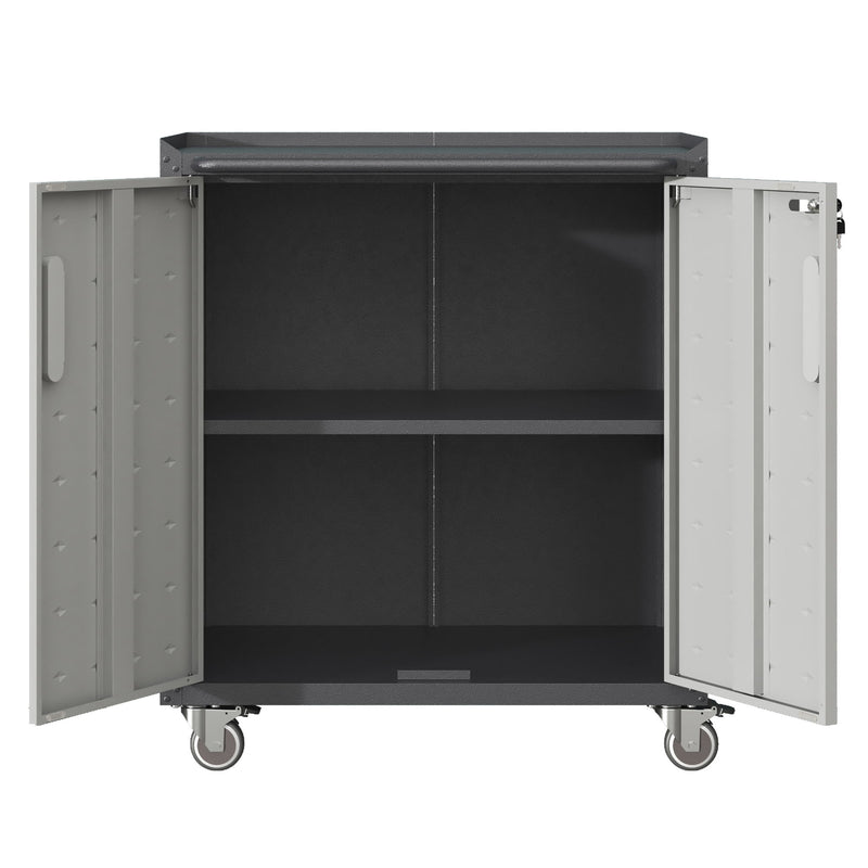 Heavy Duty Metal Garage Storage Cabinet With Wheels Sturdy Tool Organizer
