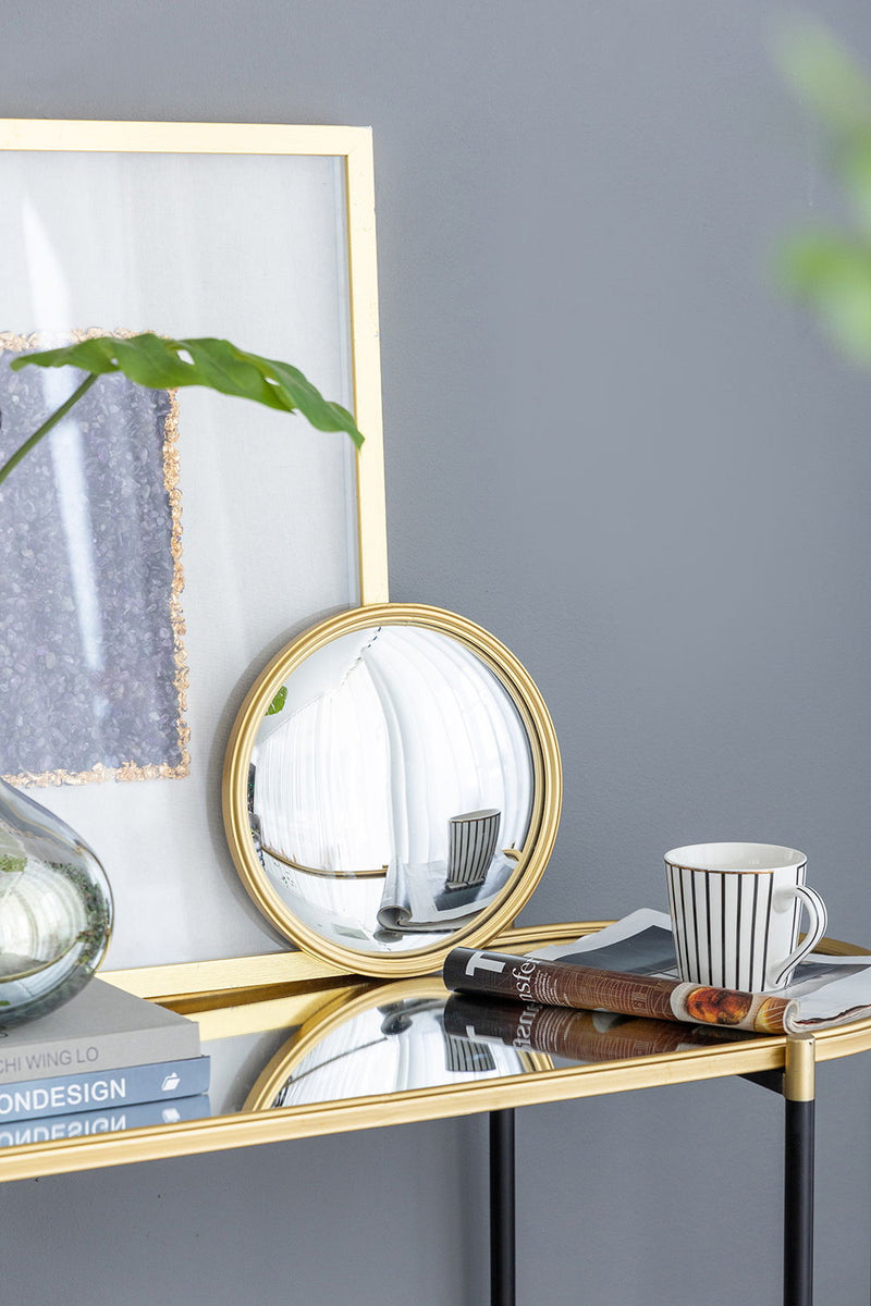 Round Mirror, Circle Mirror With Iron Frame For Living Room Bedroom Vanity Entryway Hallway